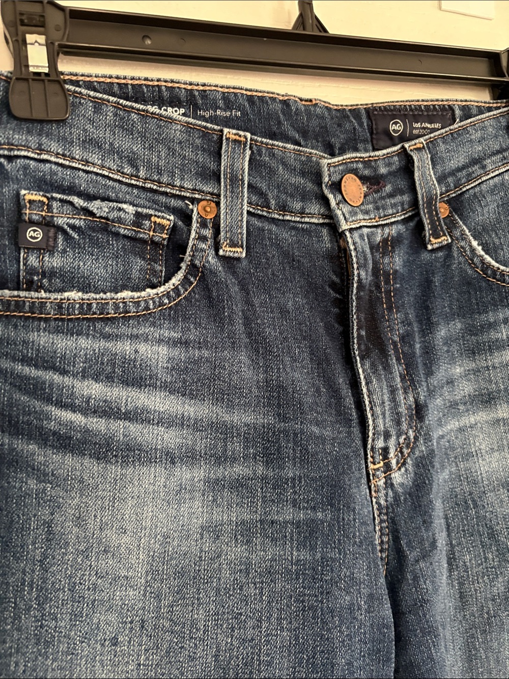 Ag Adriano Goldschmied Men’s Relaxed Dark Blue Washed Jeans